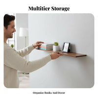 Vertical Surfacemounted Board Shelf Minimalist Design Interior Surface Interior Surface spaceSaving Display Shelf for Book Lovers, Design Aficionados