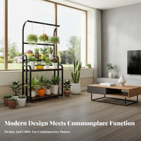Floor-Standing Multi-Tier Plant Ladder Freestanding Display Stand Sturdy Construction Home Furnishing Space-Saving for Gardeners, Apartment Dwellers, Homeowners, Balcony, Indoor, Living Room, Bedroom