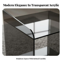 Light Luxury aesthetic C-Shaped End Table Space-Saving Household Furniture Transparent Look Multi-Functional for Apartment Dwellers, Homeowners, Remote Workers, Living Room, Small Spaces, Bedroom, Home Office