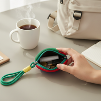 Dopamine Color Baseball Cap Coin Purse with Keychain