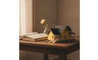 Miniature Villa with Porch Detailed American Style House Model Compact Diorama Building for Dioramas