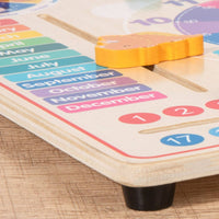 Wooden Calendar Clock Hands-on Learning All in One Calendar Board Hands-On Educational Influenced Educational Toy for Young Children, Homeschool