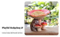 Hedgehog Bird Feeder Statue Weather Resistant Hedgehog Bird Feeder for Patio