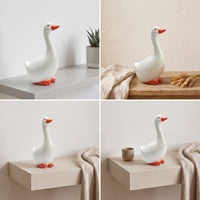 Ceramic Goose Glazed Goose Figurine Small Ornament for Shelf