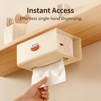 Paper Dispenser and Wall Mount Holder for Bathroom Tissue, Rectangular Washroom or Countertop Storage, Towel for Kitchen