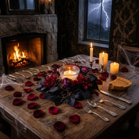 Artificial Rose Candle Collar Gold-Toned Accents Candle Collar Wreath