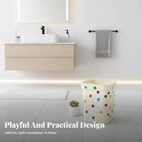 Cute Design Bathroom Rubbish Bin Easy to Clean Plastic Paper Basket Long-Lasting Small Plastic Trash Can Large Opening for Students, Kids