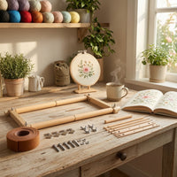 Rotatable Embroidery Frame with Clips Natural Wood Wooden Embroidery Frame Smooth Sturdy for Needlepoint