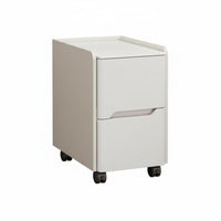 With Wheels Rolling 2-Drawer Trolley Mobile Design Multi-Tier Rolling Organizer Space-Saving Nightstand Modern Aesthetic for Apartment Dwellers, Office Workers, Small Areas, Dorm Room, Under Desk, Bathroom