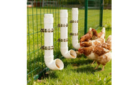 3 Pieces PVC tube Hanging Chicken Feeder Heavy Duty Chicken Feeder with Elbow Wear-Resistant for Owners