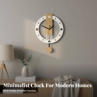 Pendulum Wall Clock Nordic Aesthetic Decorative Swinging Pendulum Clock Timekeeping Device Crystal Movement for Office