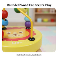 Hand-Eye Coordination Wooden Bead Maze Develops Fine Movement Skills Bead and Wire Maze Toy Color & Shape Recognition for 1-3 Year Olds
