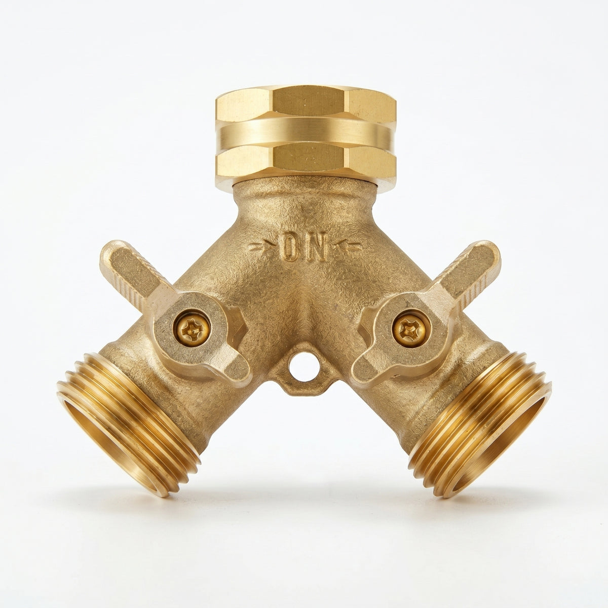 Rubber Sealing Rings Dual Shut off Hose Splitter Full Metal Body Brass Hose Splitter Rustproof Outdoor Tool Leak-Proof