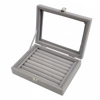 Large Capacity Band Earring Storage Case Multi-Functional Velvet Jewelry Box Space-Saving Band Display Organizer Dust-Proof for Closet, Drawer