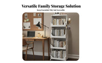 Floor-Standing Rolling Book Cart Simple Design Multi-Tier Book Cart adaptable Use book rack on casters Space-Saving for Children, Librarians, Child's Room, Home Study, Bedroom, Narrow Spaces