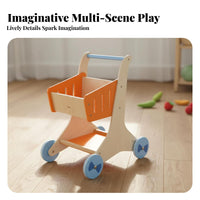 Role-Playing Fun Kids Grocery Shop Playset Develops Social Skills Toy Supermarket Checkout Educational Wooden Grocery Shop Playset Realistic Design for Children, Preschoolers, Toddlers, Playroom, Kindergarten, Preschool, Daycare Center