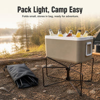 Portable Folding Metal Stand for Camping Storage Box or Water Bucket