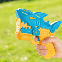 Powerful Engine Shark Bubble LED Lights 12-Hole Bubble Blaster Sturdy Leak-Proof Design for Children, Toddlers, Boys, Outdoor, Summer Fun, Parties, Backyard
