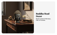 Distressed Finish Buddha Head Statue Serene Design Thai Design Buddha Bust Handmade Zen Decor Statue Spiritual Gift for Meditation Practiti a Rs, Home Decorators, Restaurant, Tea Room, Entrance, Office