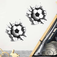 3D Soccer Ball Wall Sticker Self 3D Sports Wall Sticker Peel and Room Decor for Kids, Boys, Bedroom, Playroom