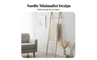 Nordic Aesthetic Wall-Leaning Clothes Ladder Minimalist Design Clothing Rack Space-Saving Garment Stand Lightweight for Storage Owners, Retailers, Homeowners