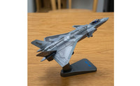 Fighter Jet Model with Display Stand Gray J-20 Model Preassembled Fighter Jet with Display Stand for Office Decor