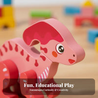 Three-Dimensional Wooden Dinosaur Model Develops Fine Movement Skills Wooden Dinosaur Model Hands-On Play No Glue Required