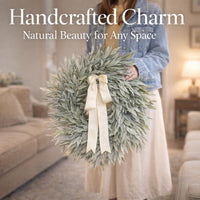 Eucalyptus Wreath Front Door, Spring Summer Wreath Front, Artificial Eucalyptus Wreath, Frosted Eucalyptus Wreath Front Door