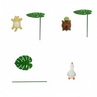 3 Pieces Multiple Designs Resin Creature Plant Picks Hand-Painted Details Miniature Creature Pot Decorations Cute & Charming for Patio