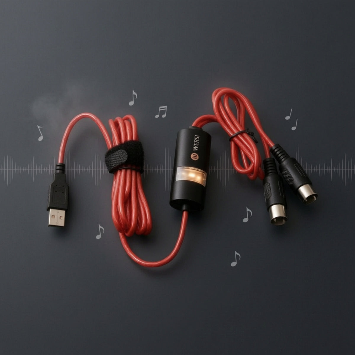 Plug and Play USB to MIDI Cable 2m USB to MIDI Adapter Bus Powered Built-in Driver for Music Producers, Musicians, Home Studio, Recording, Keyboard Practice