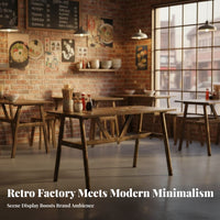 4-Person Table and Seating Set cost-effective 4-Seater Restaurant Table with Stools Retro Design business Furniture for cafeteria proprietors, Small areas