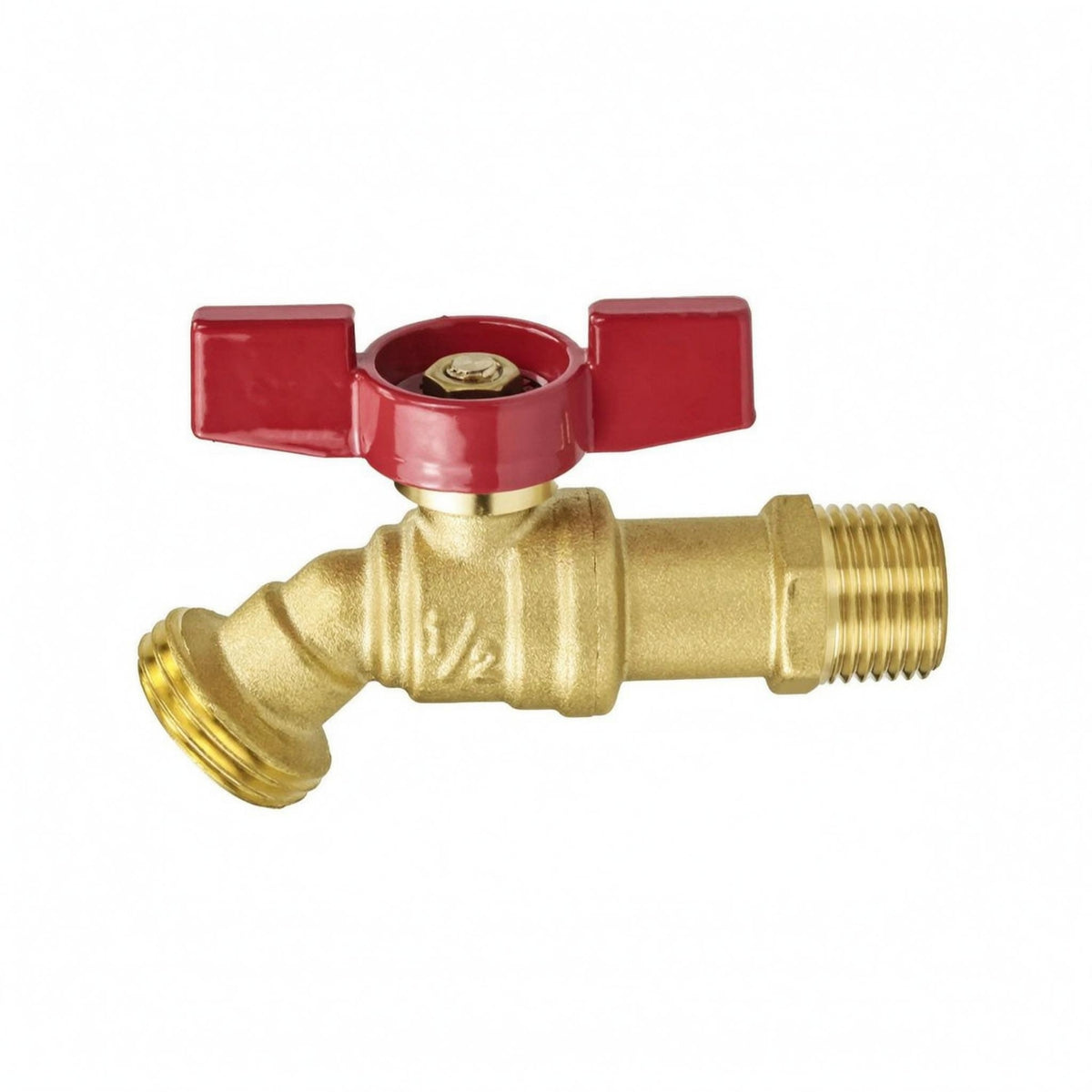 Outdoor Faucet Angled Threaded Outdoor Brass Hose Bibb Compact Plumbing Hardware for Garden