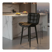 Ergonomic Backrest Swivel Counter Stool Scratch Resistant Material Upholstered Bar Stool Wide Seat Design Tufted High Chair for Dining Room