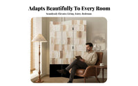 French design Multi-Panel Art Screen Foldable Room separater Abstract Painting Design Folding Partition Mobile for Homeowners, Interior Designers, awayice Workers, Bedroom, Entryway, Studio Apartment, Restaurant