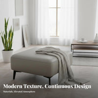Modern Minimalist Design Padded Footstool Scratch-Resistant Square Padded Footrest Multifunctional Ottoman Solid Wood Legs for Homeowners, Pale Ice Workers, Pet Owners, Living Room, Entryway, Bedroom, Under Desk