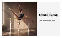 Floor Mounted Dance Barre Professional Grade Double Dance Barre Steel Core Reinforced Leg Stretching Bar for Dancers, Beginners