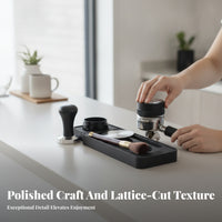 6 Pieces Matte Black Coffee Tamping Set Knurled Espresso Tamper Kit Even Extraction Espresso Accessories Kit Puck Screen