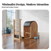 Solid Wood Construction Pilates Ladder Barrel Home Pilates Barrel Core Training Wooden Spine Corrector Machine Improves Posture for Postpartum Women, Adults, Office Workers, Physical Treatment Medical Center, Stretching, Rehabilitation