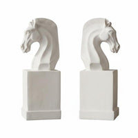 2 Pieces Horse Head Bookend Artistic Design Light Equine Sculpture Book Support Multifunctional Modern Decorative Book Ends for Office