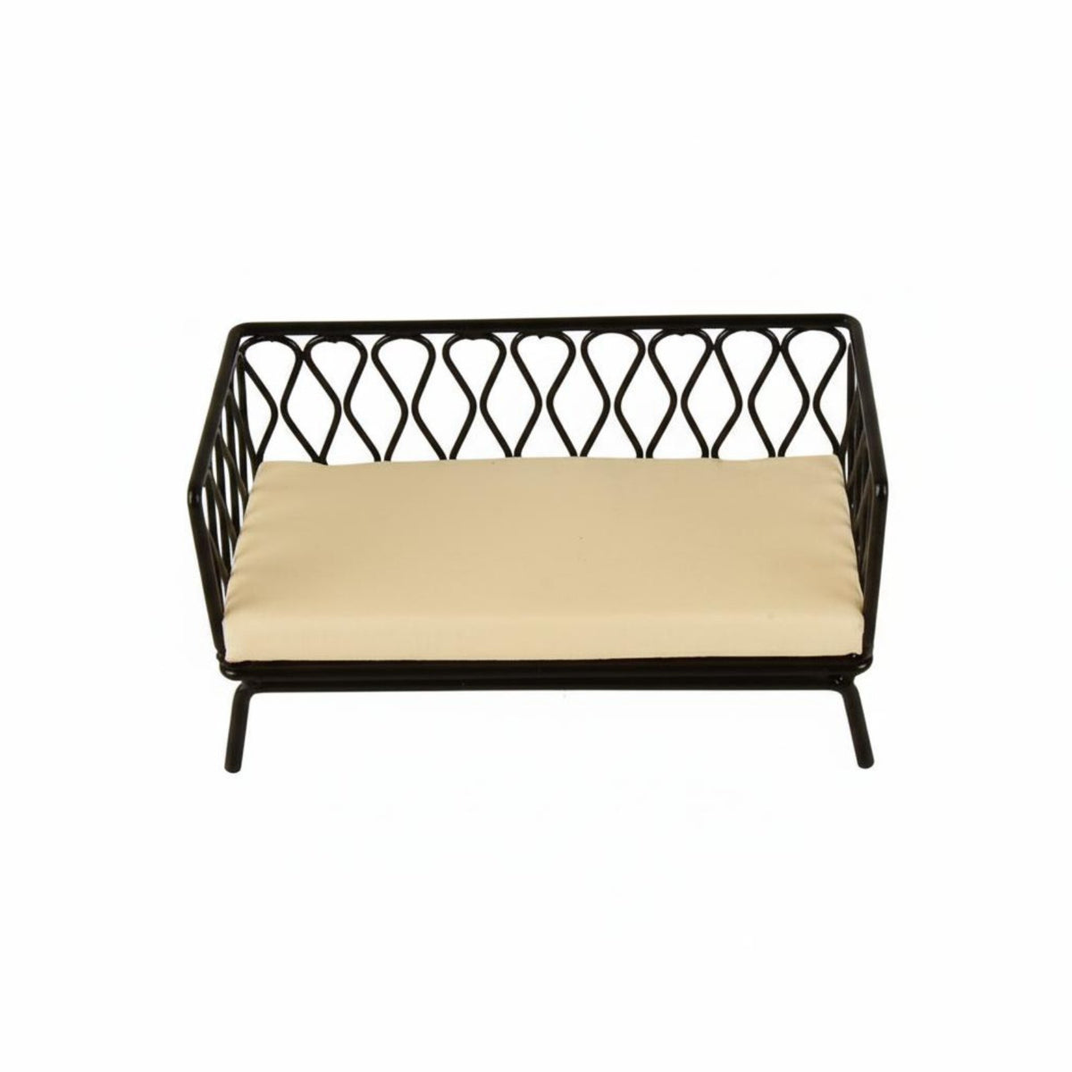 Miniature Wrought Iron Sofa Social Media Design Dollhouse Sofa Miniature Couch Includes Pillows 1/12 Scale Couch Delicate