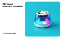 Bluetooth Connectivity attractive componentic Mini Speaker Rich Bass attractive componentic Puck Speaker Miniature Size Portable audio system TWS Stereo Pairing for Music Lovers, mobile device Users, Outdoor, Home, Travel, while moving