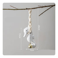 Seahorse Decor with Bell Coastal Seahorse Hanging Ornament Marine for Entryway