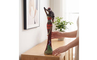 Afrocentric African Woman Figurine Tabletop African Woman Statue Intricate Female Statue with Hoop Earrings Traditional for Home Decorators, Entryway, Mantel