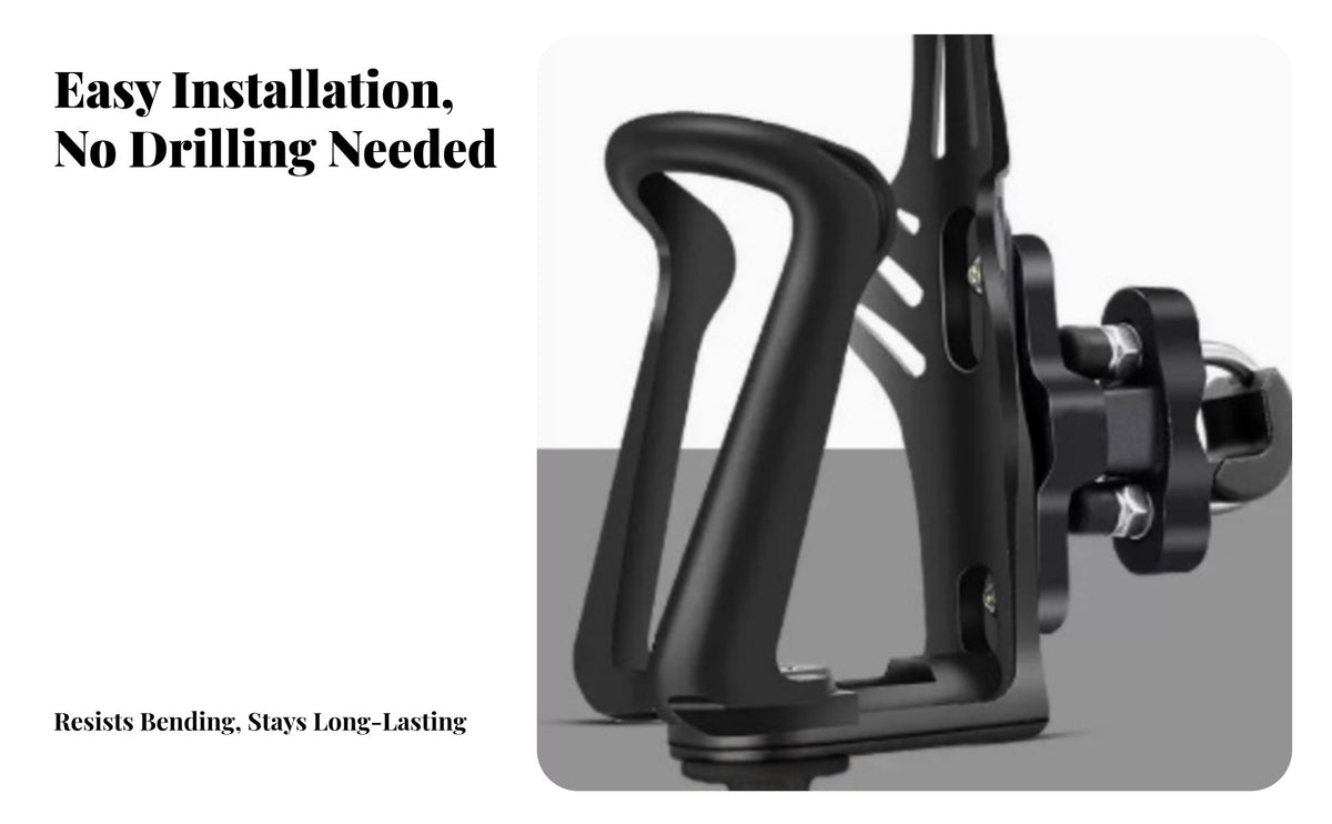 Motorcycle Cup Holder Drill Installation Motorcycle Drink Holder Universal Fit Cycle Water Bottle Mount for Cyclists, Commuters, City Commuting