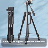 Multi-Angle Adjustment Aluminum Alloy Tripod Lightweight Camera Tripod Universal Compatibility Portable Camera Stand Stable Structure for Content Creators, Photographers, Outdoor, Night Fishing, Travel, Studio