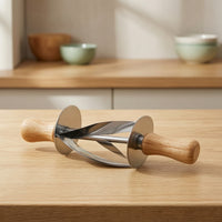 Manual Croissant Cutter Roller Rotating Croissant Roller Cutter Food-Grade Pastry Wheel Ergonomic for Bakers, Home Cooks, Baking