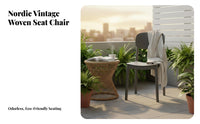 Breathable Weave Plastic Rattan Back Chair Single-Piece Molded Faux Cane Dining Chair No Assembly Required Household Furniture Long-Lasting Construction for Restaurant Owners, Interior Designers, Living Room, Lounge, Balcony, Home Office