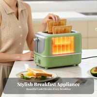 Defrost Function Automatic Eject Toaster Fast Toasting 2-Slice Toaster Removable Crumb Tray for Students, Dorm Room, Office