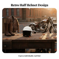 Retro Half Helmet Shell Vintage Design Quick Release Buckle for Women Riders, Street Riding, City Commuting