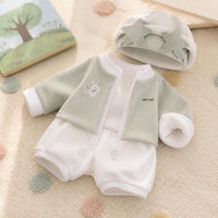 Cotton Doll Clothes Set for 40cm Plush Dolls, Sitting Pose Outfits with Pants and Hat